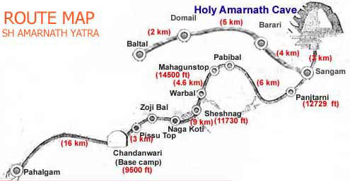 amarnath yatra route map